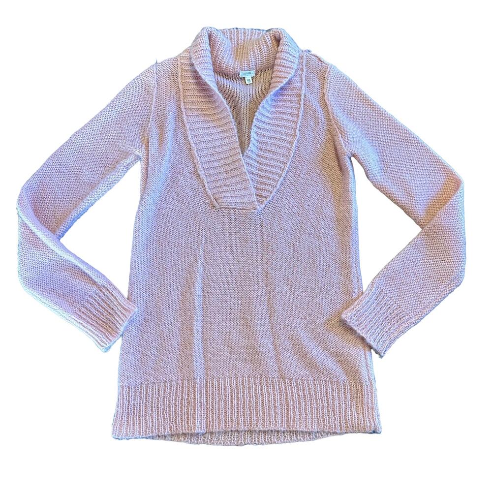 J Crew Womens pink mohair wool v-neck sweater, Size XS